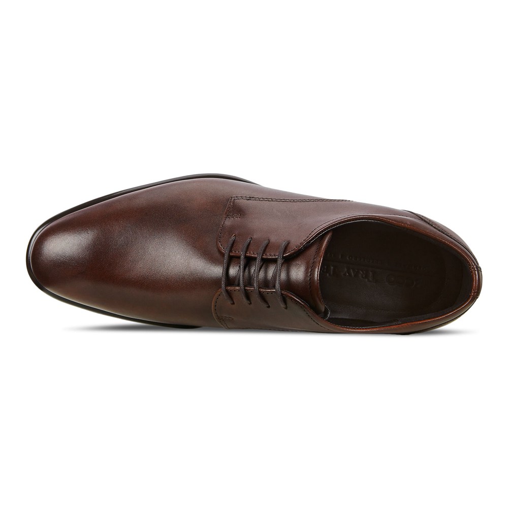 ECCO Mens Derby Shoe Brown - Citytray Traditionals - TQO-904875